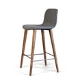 thumbnail image 3 of Gingko MAC301-GRY Mackay Grey Counter Stool with Walnut Wood Legs Polyester Upholstered Seat, 3 of 5