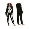 thumbnail image 5 of Fiomva Matching Family Pajamas Sets Skeleton Glow in Dark Jumpsuit Halloween Hooded One-Piece Zipper PJS Family Jammies, 5 of 6