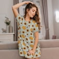 thumbnail image 3 of Rateoe Fall Thanksgiving Day Print Women’s Nightdress – Cozy Cotton Short-sleeved Sleep Shirt, Loose-Fit Sleepwear, Perfect for Relaxing and Sleeping, 3 of 6