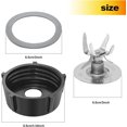 thumbnail image 2 of Blender Replacement Parts for Oster Blender - 6-Point Stainless Steel Blade With Jar Base Cap And 1 Pcs O Ring Seal for Oster and Osterizer Blender Replacement Parts Gasket Accessory Refresh Kit, 2 of 5