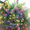 thumbnail image 3 of KIRIFLY Artificial Flowers Plastic Multicolor UV Resistant 6 Bundles Bouquet, 3 of 7