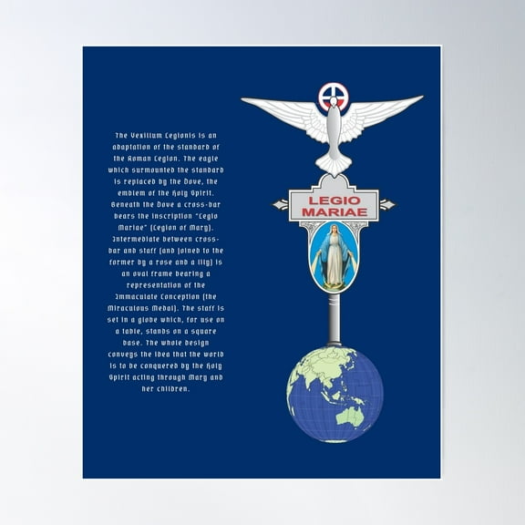 Legion Of Mary, Legio Mariae, Marijina Legija Poster Wall Art, Modern Wall Decor For Living Room Bedroom, 16x24 UNFRAMED