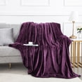 thumbnail image 4 of IR Imperial Rooms Fleece Bed Blanket 310 GSM Microfiber Lightweight Warm Winter Blanket Fluffy Cozy Plush Throw Purple Twin Size, 4 of 8