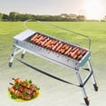 thumbnail image 3 of Eco-friendly Folded Charcoal BBQ Grill, 17 Skewers for 3-5 People, Stainless Steel, Easy to Clean, Portable and Convenient for Outdoor Use, 3 of 9