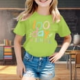 thumbnail image 2 of Girls Casual Tie Knot Front Tops Loose Fit T-Shirts for Kids – Cute Print Crewneck Tee Blouse, 2 of 4