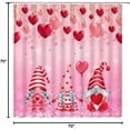 thumbnail image 4 of Valentine''s Day Gnomes Shower Curtain Lover Heart Sweet Romantic Happy Valentines Fabric Bathroom Curtain Set with Hooks(70" WX70 H), 4 of 4