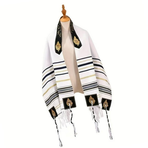 Yokua Large Jewish Ceremonial Shawl 60x180cm Fabric Jewish Prayer Scarf for Sabbath