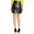 thumbnail image 2 of 7 For All Mankind Womens 100% Genuine Leather Skirt A-line Glossy Black Size L, 2 of 6