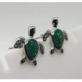 thumbnail image 3 of Green Opal Turtle Sterling Silver Earrings, 3 of 5