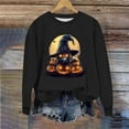 thumbnail image 5 of Jsaierl Women's Halloween Sweatshirts Plus Size Pumpkin Ghost Graphic Sweatshirt Work Crewneck T-shirt Long Sleeve Dressy Casual Pullover Tops Halloween Clothes, 5 of 6