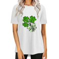 thumbnail image 1 of Pxiakgy Vente Chaude! T-Shirt Trèfle de la Saint-Patrick pour Femmes Chanceux Irlandais Manches Courtes T-Shirt Graphique Trèfle Mode Décontractée Col Rond Manches Courtes Imprimé Blanc L, 1 of 6