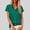 Womens Tops Plus Size-Mint Green, variant on Homenesgenics Tops for Women Plus Size Collared Short-Sleeve Cotton-Linen Blend Button-Up Shirt for Spring/Summer Green XXXXL