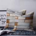 thumbnail image 2 of 18x18 Pillow Covers Set of 2, Brown Grey Vintage Throw Pillow Covers Decorative Couch Cushion Case, Retro Farmhouse Elegant Pastoral Microfiber Square Pillowcases for Bedroom Car Living Room, 2 of 7