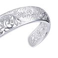 thumbnail image 2 of Frogued Women's Bracelet Opening Exquisite Craftsmanship 925 Sterling Silver Bezel Hollow Open Bracelet Carved Pattern Retro Cuff Bangle Bracelets for Party Banquet 1pc, 2 of 4