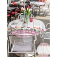 thumbnail image 5 of Outdoor Tablecloth with Umbrella Hole for Patio/Picnic/Party/Camping, Spring Tulip Waterproof Table Cloth Round Cover Washable, Watercolor Flowers Wooden Grain Pink Plaid (Dia 60"), 5 of 8