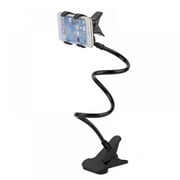 Gooseneck Bed Phone Holder, Flexible Long Arm Phone Mount for Desk, Clip Bracket Clamp Stand for 4.0-6.5'' Mobile Cell Phone Stand Creative lip Type Telescopic Switch