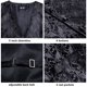 thumbnail image 5 of Hi-Tie-Chaleco de seda negro para hombre, conjunto de gemelos y pañuelo con corbata de Jacquard de Cachemira, chaleco Formal de negocios sin mangas con cuello en V, 5 of 5
