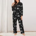 thumbnail image 2 of Fotbe Ho-Ho-Ho 2 Pattern Long Sleeve Pajama Set for Women,Sleepwear Set,2-piece Loungewear Set,Soft PJs Comfy Nightwear with Pockets -Medium, 2 of 7