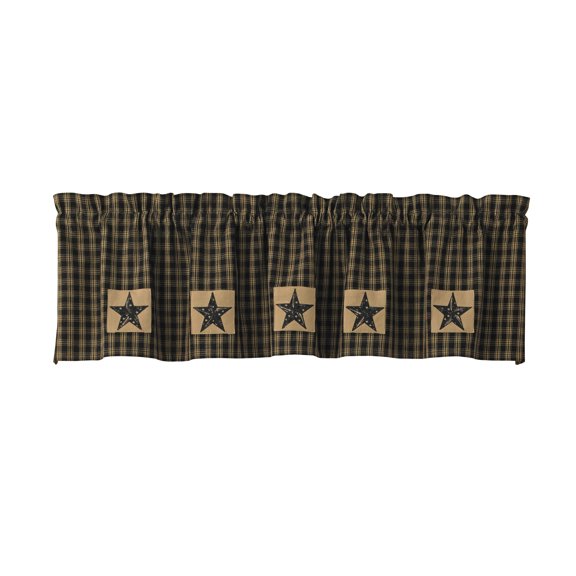 Park Designs Black Sturbridge Patch Lined Valance 60'' x 14''