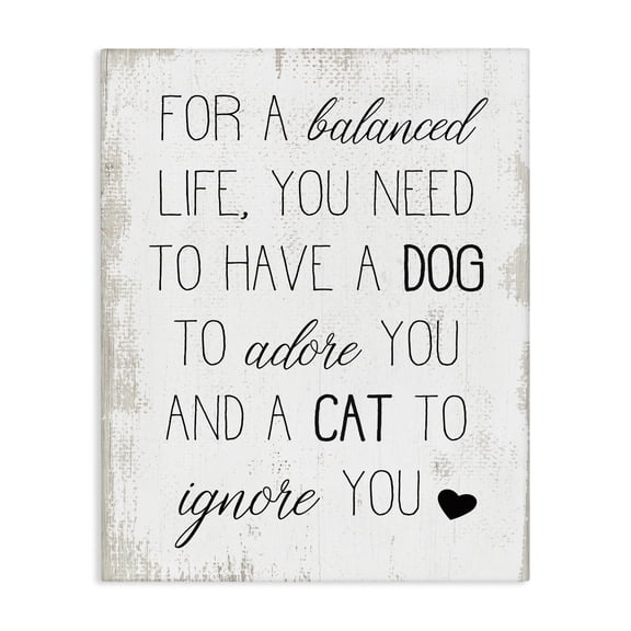 Stupell Industries Rustic Lodge For Balanced Life Pet Quote Canvas Art, 16 x 20, by Lil' Rue