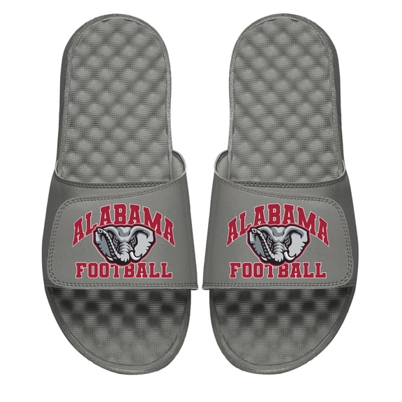 Unisex ISlide Gray Alabama Crimson Tide Football Varsity Slide Sandals