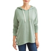 New York Laundry Women's Brushed Lace Up Side Detail Hoodie