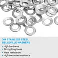 thumbnail image 3 of 304 Stainless Steel Flat Washers M3x6mm Belleville Spring Disc Washer Conical Knurled Metric Gasket 200 Pack, 3 of 7