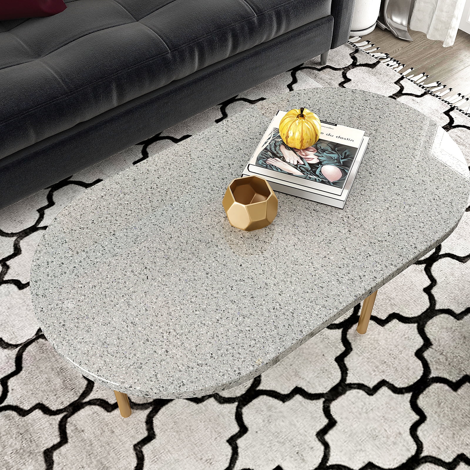 VEELIKE Grey Granite Contact Paper for Countertops Peel and Stick Waterproof Self Adhesive Removable Wallpaper Mable Peel and Stick Countertops Vinyl for Kitchen Bathroom Cabinets Liners 15.7''x354''