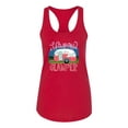 thumbnail image 3 of Happy Glamper | Fancy Camping Camper Van Caravan | Nature Lover Ladies Racerback Sleeveless Top, Red, L, 3 of 5
