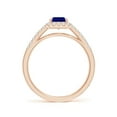 thumbnail image 2 of Angara Natural 1.05 Ct. Blue Sapphire with Diamond Halo Ring in 14K Rose Gold for Women (Ring Size: 11.5), 2 of 9