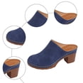 thumbnail image 4 of Rokment Womens Platform Chunky Block High Heels Clogs & Mules Dressy Sandals for Ladies 2026 Summer Fashion Casual Leather Closed Toe Dress Slip on Slides C Size 7, 4 of 7