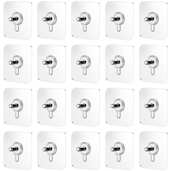 WORGEOUS 20pcs Muebles Clear Hanger Pads con tornillos No rastrear ganchos Pegatinas de cocina