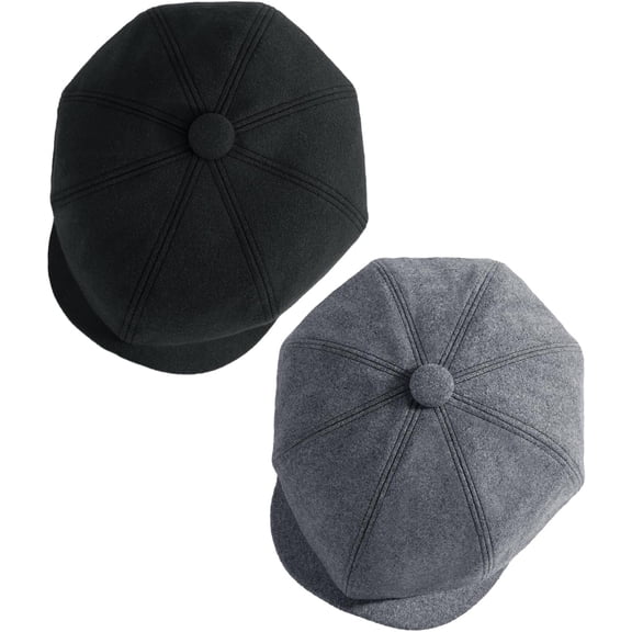 Kukuzhu Newsboy Cap for Men, Irish Newsies Hat Classic 8 Panel Wool Blend for Old Man Cabbie Driving