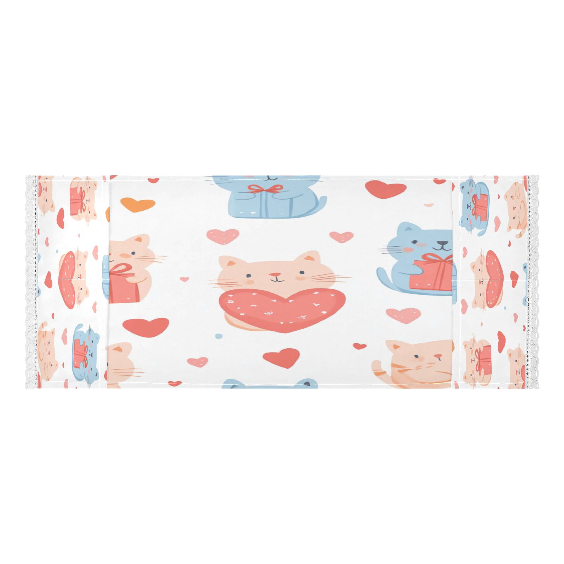 WOBOGO Cute Cat with Gift Box Pattern Washing Machine Cloth Dryer Refrigerator Top Cover Protective Non-Slip Mat For Kitchen Laundry