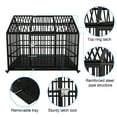thumbnail image 4 of Heavy Duty Dog Crate 54 inch with Mat Indestructible Pet Dog Cage Crate Kennel with Roof Top 2 Doors Removable Trays, Lockable Wheels Escape-Proof for High Anxiety Large /Extra Large Dogs, 4 of 7