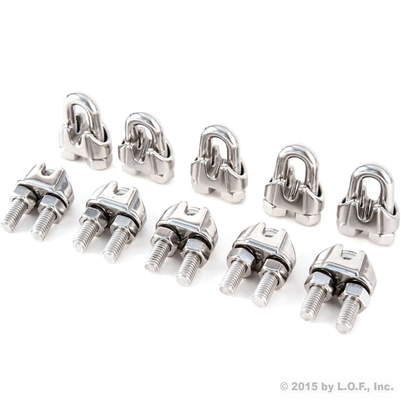 Red Hound Auto 10 - Malleable Galvanized Wire Rope Cable Clips 1/4 Inches - 6mm Premium