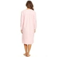 thumbnail image 3 of Lati Fashion Fleece Women Nightgown Sleepwear Pajamas Female Long Sleeve Sleep Dress Nightshirt Pink 1X, 3 of 4