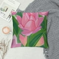 thumbnail image 2 of Pink Green Floral Pillow Covers Flower Print Square Cushion Covers Botanical Plant Teens Throw Pillow Covers Leaf Cushion Covers for Couch Sofa Room Decor, 2 of 5
