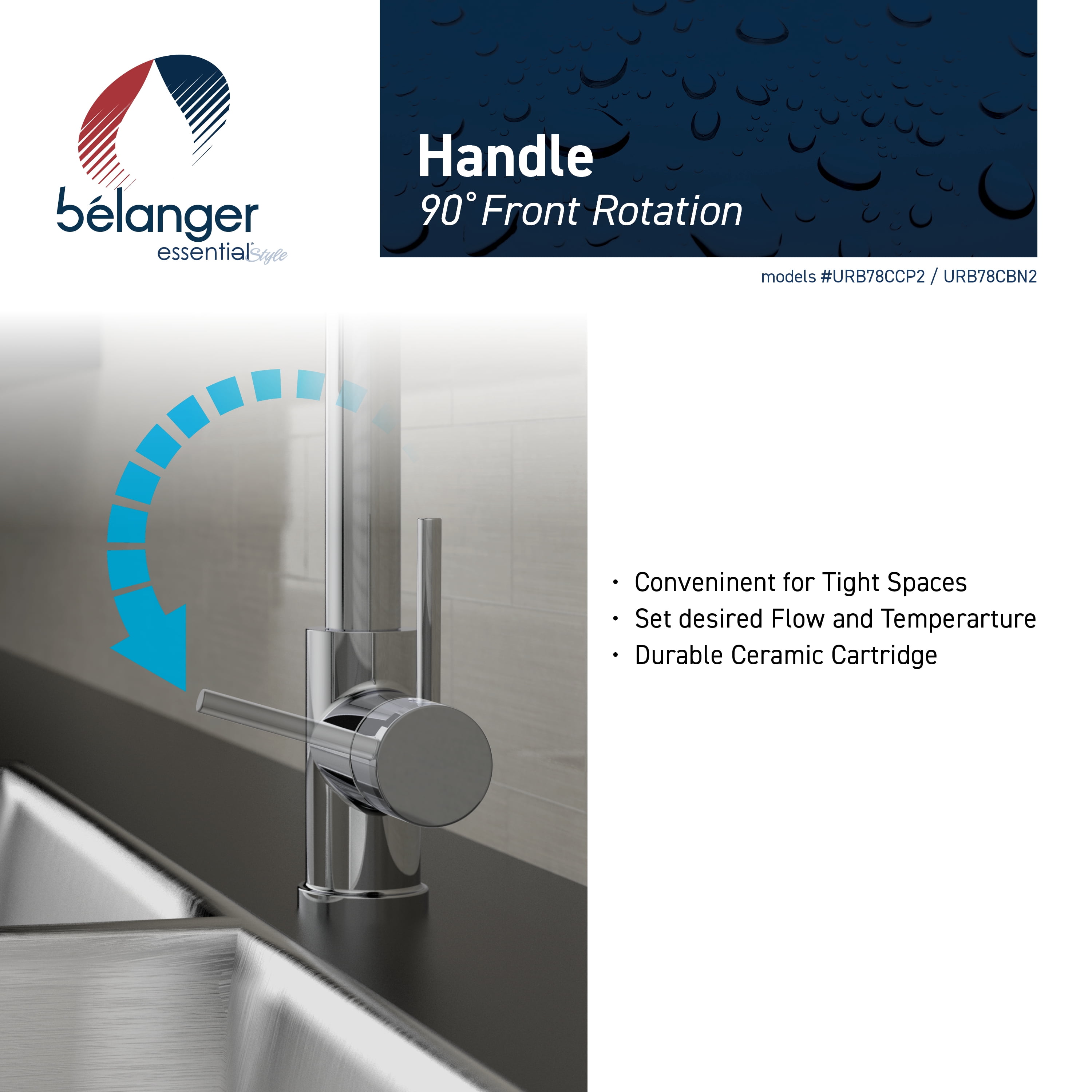 Belanger URB78CBN2 Single-Handle Pull-Down Kitchen Faucet, Brushed Nickel