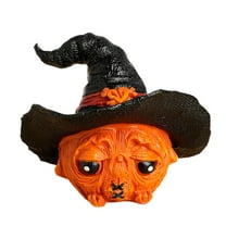 EazyTech Halloween Witch Pumpkin Resin Decor - Cute Witch Hat Ornament for Tabletop, Shelf, Home Decor, Spooky Gift, 2.76 Inch Festive Knick Knack