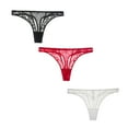 thumbnail image 1 of Varsbaby Lace Thongs Embroidery Transparent Low Rise Underwear Panty, 1 of 5