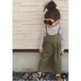 thumbnail image 3 of 2T Toddler Baby Girl Clothes Baby Girl 2PCS Outfits 2-3T Long Sleeve Stripe Shirt Top Suspender Pants Set, 3 of 8
