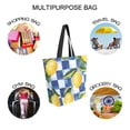 thumbnail image 7 of FORMRS Womens Canvas Tote Bag with Zipper Inner Pocket Shoulder Handbag, Lemon Checkered, 7 of 7