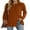 Caramel, variant on Weardear Womens Fall Crew Neck Pullover Sweaters Front Slit Long Sleeve Tunic Tops with Decorative Buttons