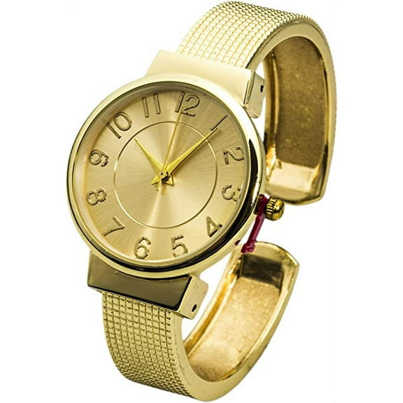 Blekon Collections Japanese Quartz Women's 30mm Case Rough Texture Cuff Bangle Watch