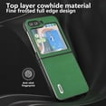 thumbnail image 4 of ELEHOLD for Samsung Galaxy Z Flip5 Genuine Leather Case,Premium Leather Material Shockproof Anti-Scratch Anti-Fingerprint Skin-Friendly Slim Case for Galaxy Z Flip5 2023,Green, 4 of 5