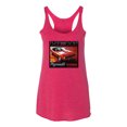 thumbnail image 2 of 1971 Hemi Plymouth Cuda American Muscle Car | Womens Cars and Trucks Premium Tri-Blend Racerback Tank Top, Shocking Pink, Large, 2 of 3