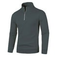 thumbnail image 3 of SHTXOZHI Mens Quarter-Zip Pullover Sweaters Casual Mock Neck Long Sleeve Knitted Sweaters, 3 of 5