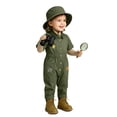 thumbnail image 3 of SiiRoh Infant Trailblazer Outfit Jungle Explorer Suit Zookeeper Jumpsuit Carnival Button Down Turndown Collar Overalls Army Green 4-5, 3 of 6