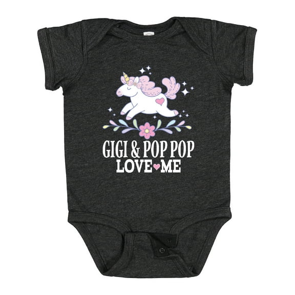 Inktastic Gigi and Pop Pop Unicorn Girls Baby Bodysuit